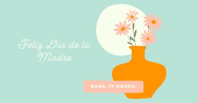 Mamá, te quiero blue whimsical-line