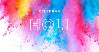 Feliz Holi white modern-bold