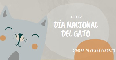 Feliz Día Nacional del Gato gray organic-simple