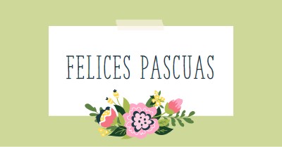 Flores de Pascua green whimsical-line