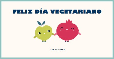 Feliz día vegetariano white whimsical-line