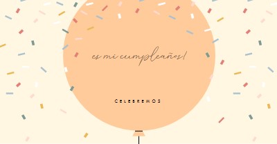 Celebremos mi cumpleaños yellow whimsical-line