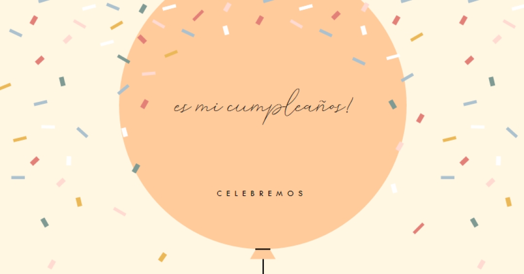 Celebremos mi cumpleaños yellow whimsical-line