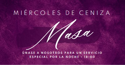 Misa del miércoles de cenizas purple modern-simple