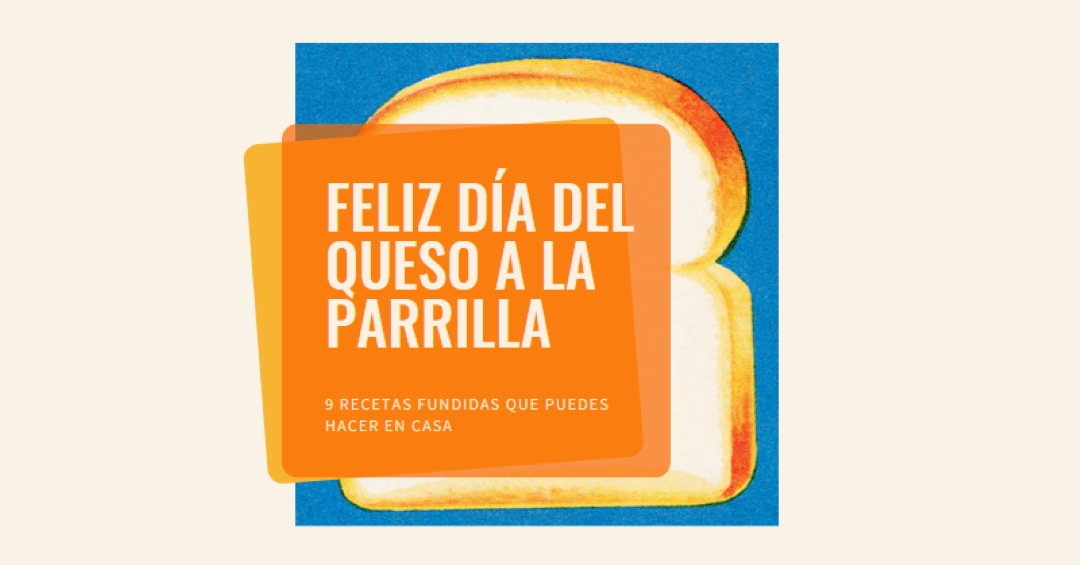 Feliz día del queso a la parrilla orange modern-bold