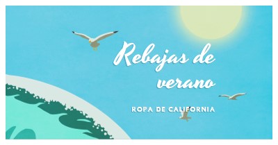 Anuncio de oferta de verano blue vintage-retro