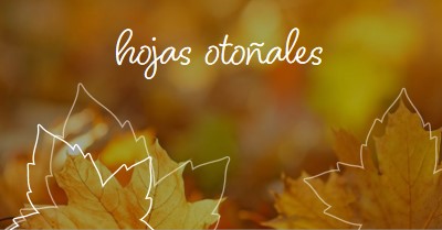 Hojas otoñales orange organic-simple