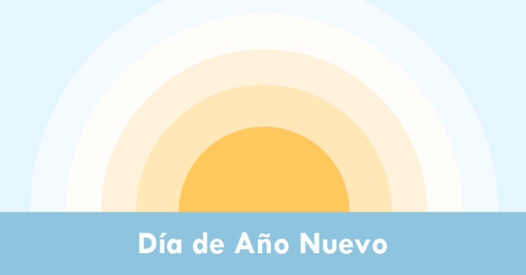 Sol del Día de Año Nuevo blue modern-simple