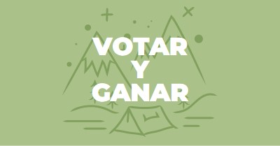 Votar y ganar green whimsical-line