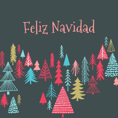 Feliz Navidad green whimsical-line