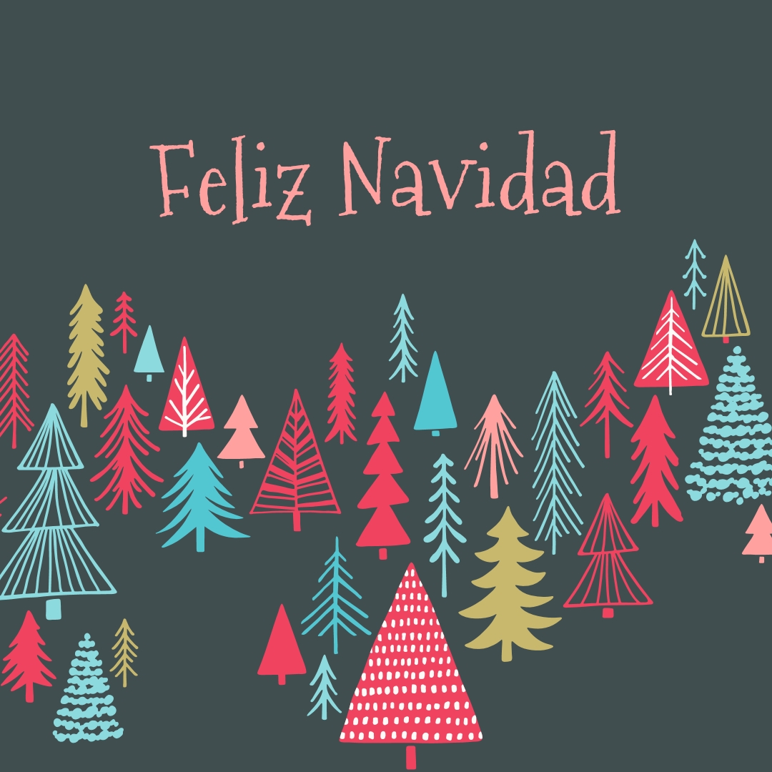 Feliz Navidad green whimsical-line