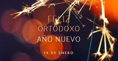 Feliz Año Nuevo Ortodoxo black modern-simple