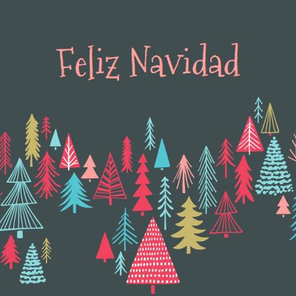 Feliz Navidad green whimsical-line