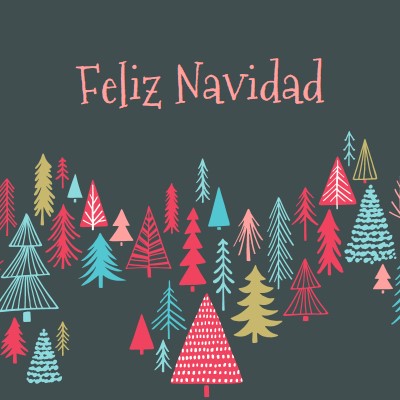 Feliz Navidad green whimsical-line