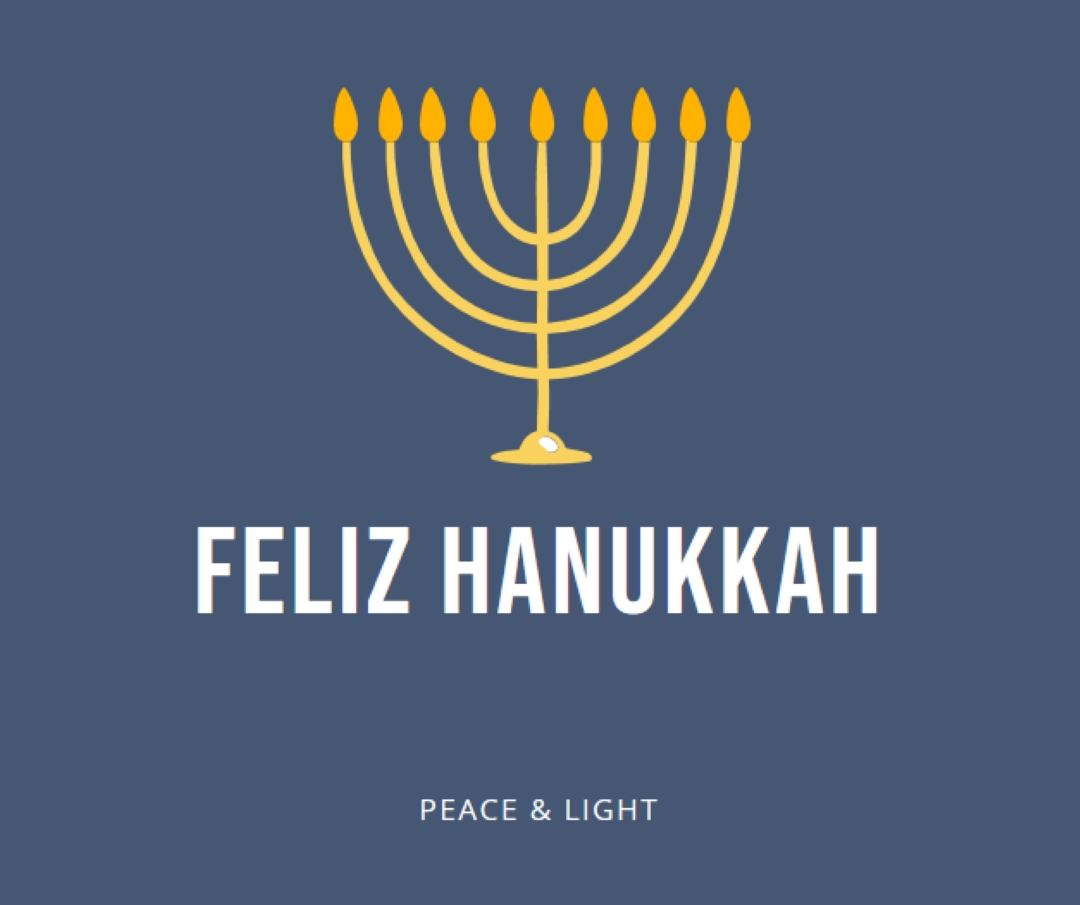 Hanukkah Sameach blue modern-simple