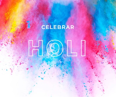 Feliz Holi white modern-bold