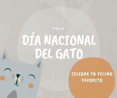 Feliz Día Nacional del Gato gray organic-simple