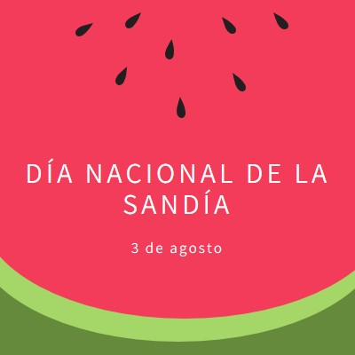 Día Nacional de la Sandía pink modern-simple