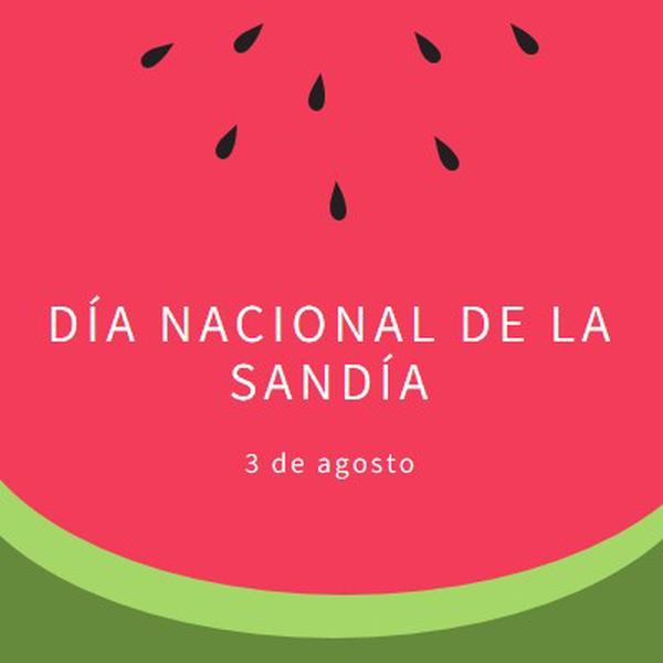 Día Nacional de la Sandía pink modern-simple