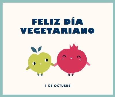 Feliz día vegetariano white whimsical-line