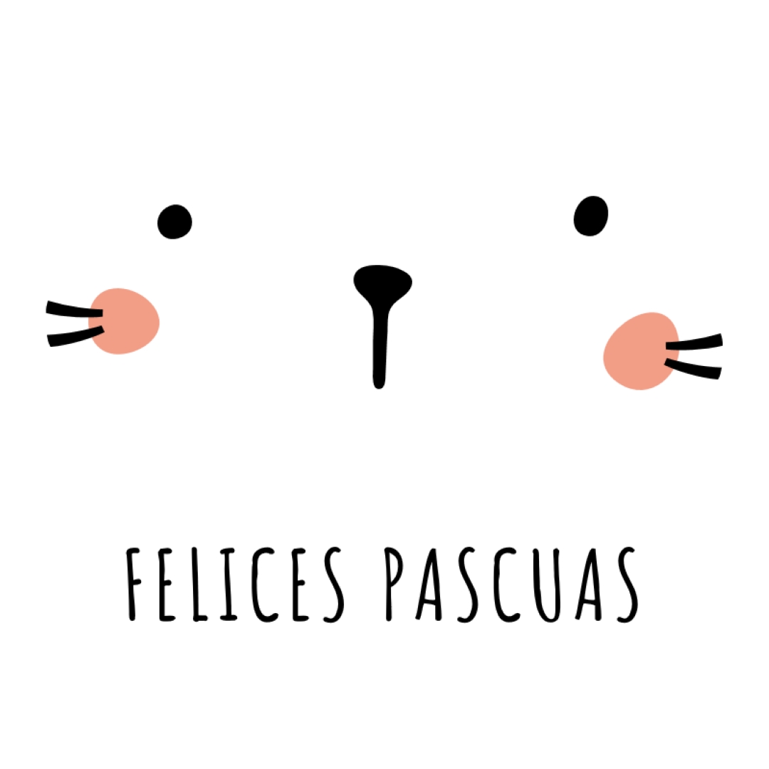Feliz Pascua, conejito white whimsical-line