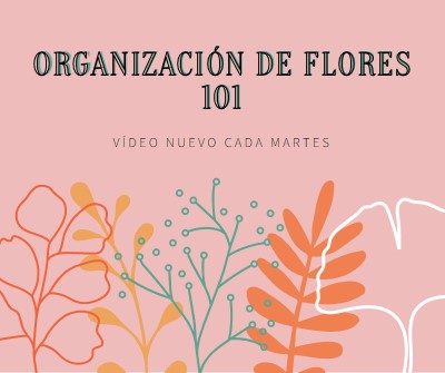 Coqueteos florales pink whimsical-line