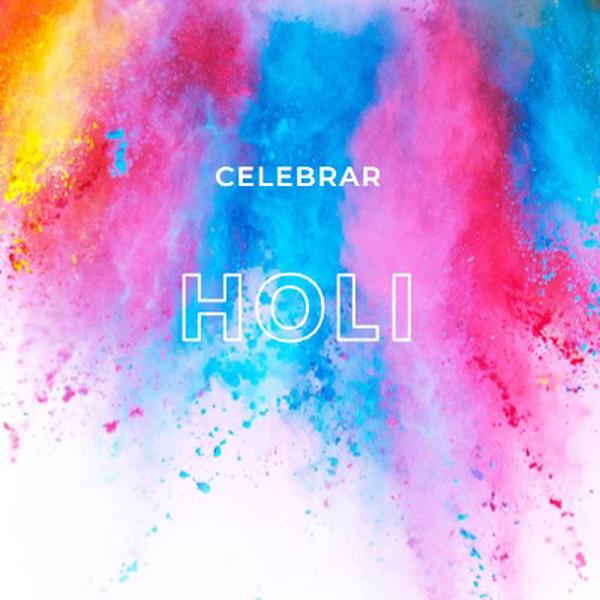 Feliz Holi white modern-bold