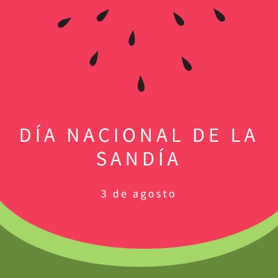 Día Nacional de la Sandía pink modern-simple