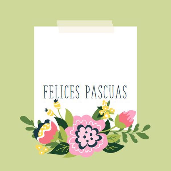 Flores de Pascua green whimsical-line