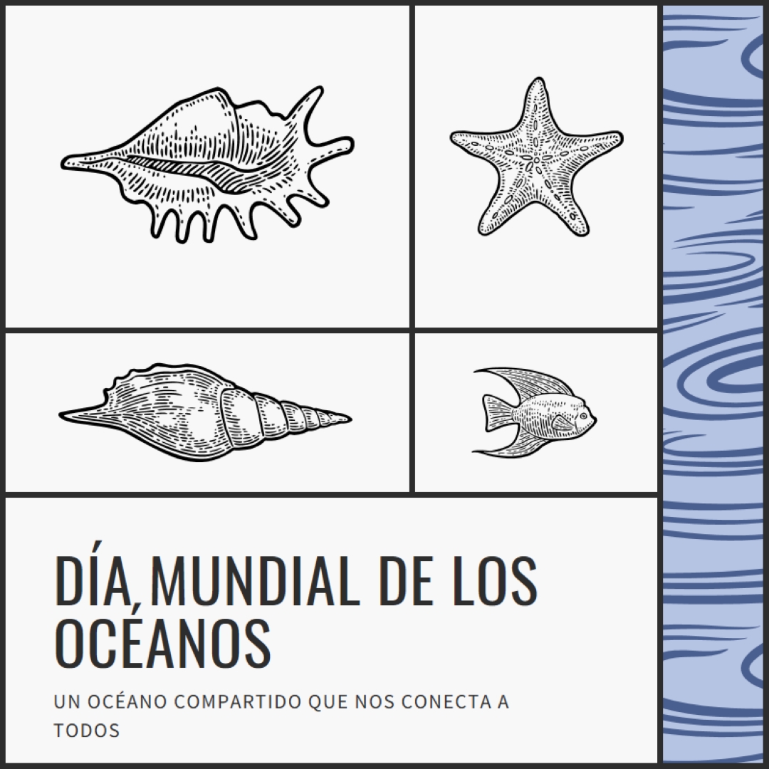 Feliz Día M de los Océanos white vintage-retro