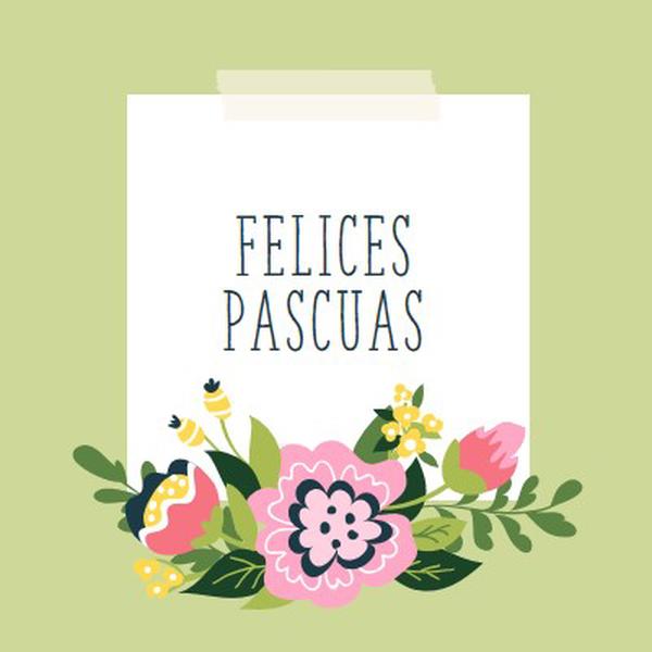 Flores de Pascua green whimsical-line