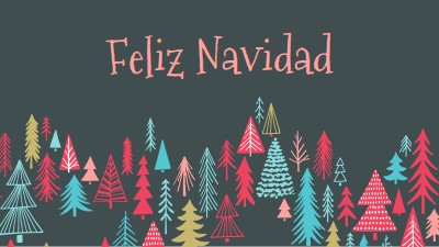 Feliz Navidad green whimsical-line