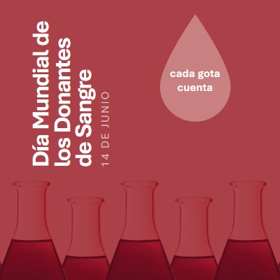 Día Mundial de los Donantes de Sangre red modern-bold