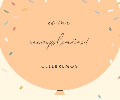 Celebremos mi cumpleaños yellow whimsical-line