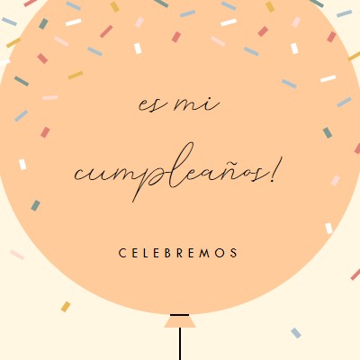 Celebremos mi cumpleaños yellow whimsical-line