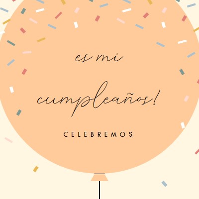 Celebremos mi cumpleaños yellow whimsical-line