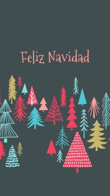 Feliz Navidad green whimsical-line