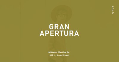 Gran apertura de la tienda de ropa green modern-bold