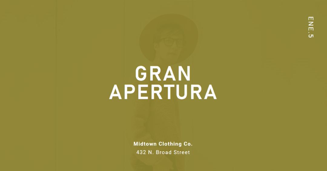 Gran apertura de la tienda de ropa green modern-bold