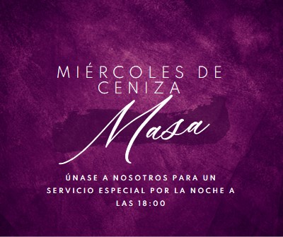 Misa del miércoles de cenizas purple modern-simple