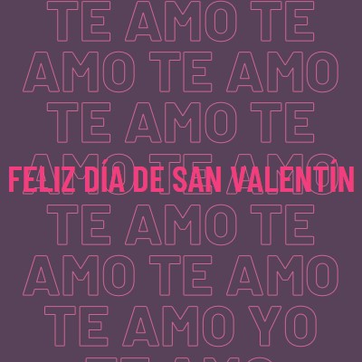 Te amo, San Valentín purple modern-bold