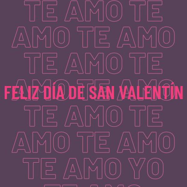 Te amo, San Valentín purple modern-bold