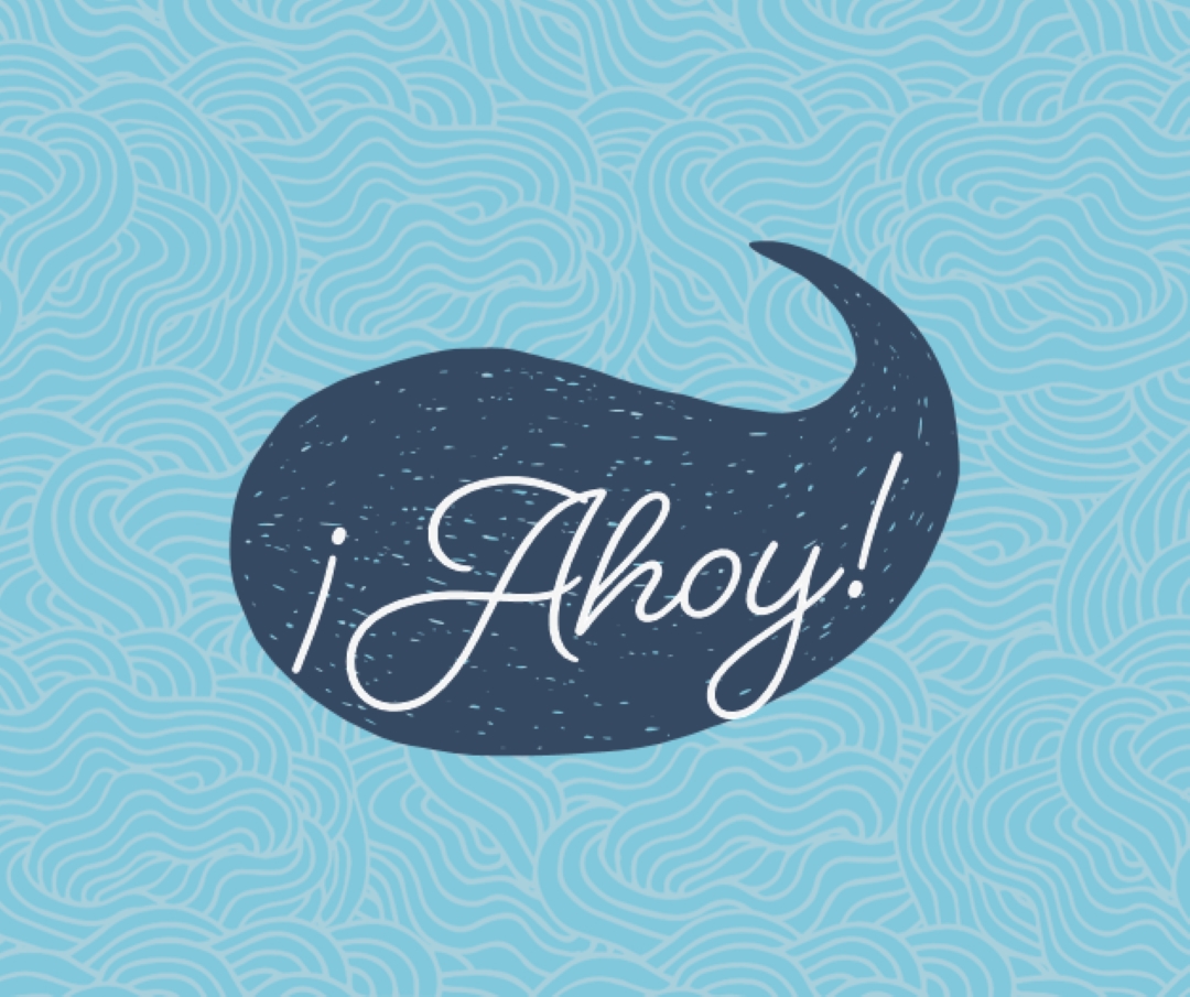 Hola marinero blue whimsical-line