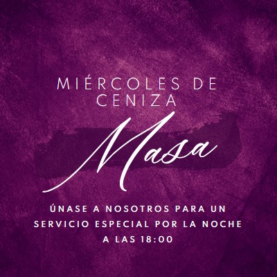 Misa del miércoles de cenizas purple modern-simple