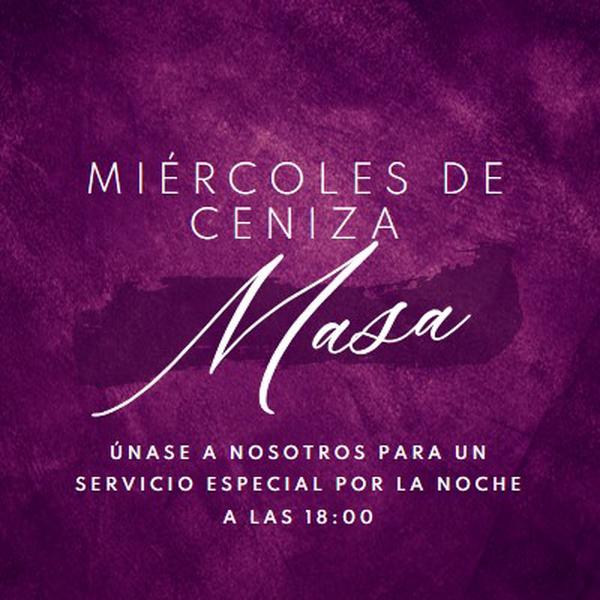 Misa del miércoles de cenizas purple modern-simple