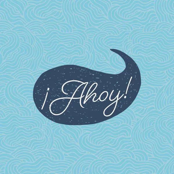 Hola marinero blue whimsical-line