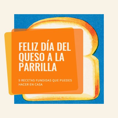 Feliz día del queso a la parrilla orange modern-bold