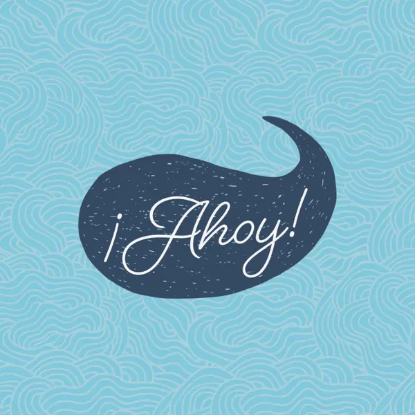 Hola marinero blue whimsical-line