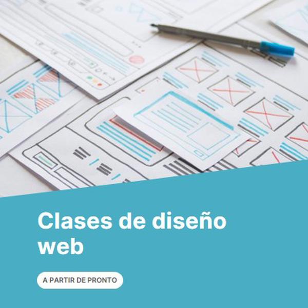 Clases de diseño web blue modern-simple