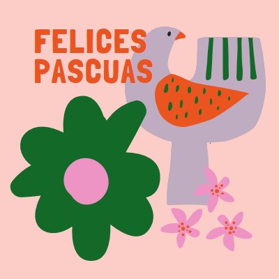 Felices Pascuas pink whimsical-color-block